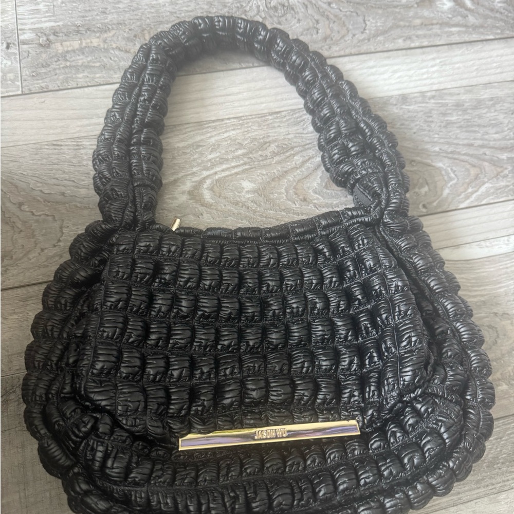 Jason Wu Black Woven Hobo with Gold Accent
